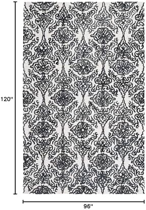 SAFAVIEH Blossom Collection 8' x 10' Ivory/Black BLM112A Handmade Premium Wool Living Room Dining Bedroom Area Rug - Image 2