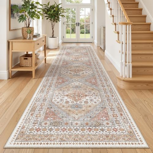 zesthome 3x12 Runner Rug Non Slip,Washable Hallway Runner Rug,Orange - Image 3