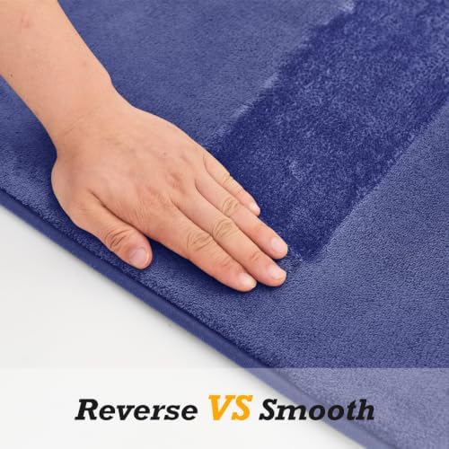 HUXMEYSON Bathroom Rugs Sets 2 Piece, Non-Slip & Quick Dry Bath Mat Set, Ultra Soft Velvet Bath Rugs for Bathroom, Toilet and Shower Floor, Royal Blue - Image 3