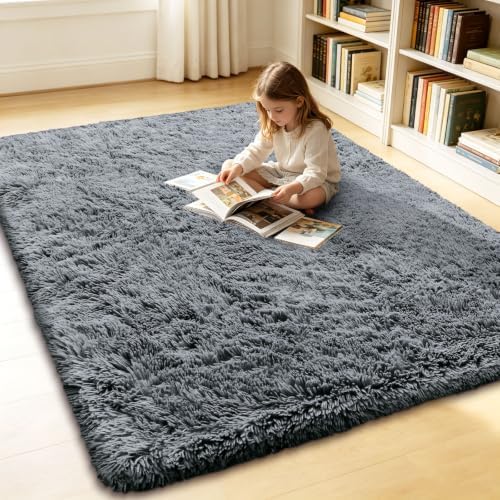 Smiry Area Rugs for Living Room Bedroom 4x4 ft, Fluffy Washable Carpet by Smiry