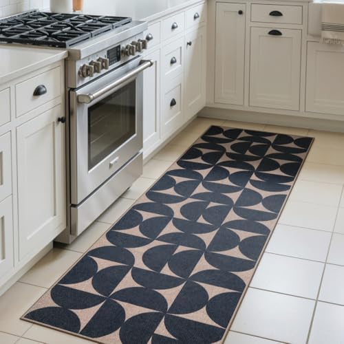 Lahome Semi Circle Easy Jute Kitchen Runner Rug, 2x6 Non Slip Runner Rug by Lahome