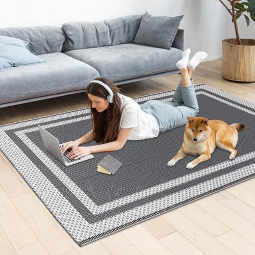 HappyTrends Outdoor Rug Portable Plastic Straw Camping Rugs for Outside RV by HappyTrends