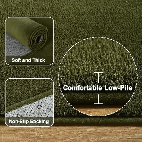 Amearea 8x10 Area Rugs for Bedroom Living Room, Olive Green Memory Foam Rug - Image 3
