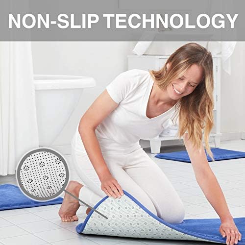 Memory Foam Bath Mat Non Slip Absorbent Super Cozy Velvet Bathroom Rug Carpet (24 inches X 48 inches, Royal Blue) - Image 5
