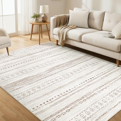 kakania Washable 6x9 Area Rug for Living Room: Boho Geometry Home Decor by kakania