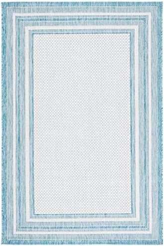 SAFAVIEH Courtyard Outdoor Area Rug 5'3"x7'7", Ivory & Aqua CY8475-53612 - Image 3