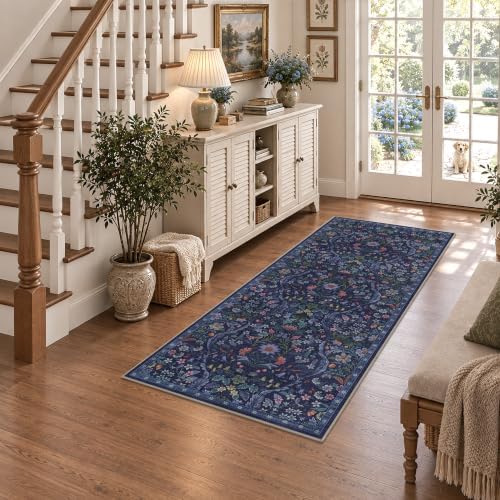 2x5 Floral Runner Rug for Hallway Washable Kitchen Runner Rug - Image 2
