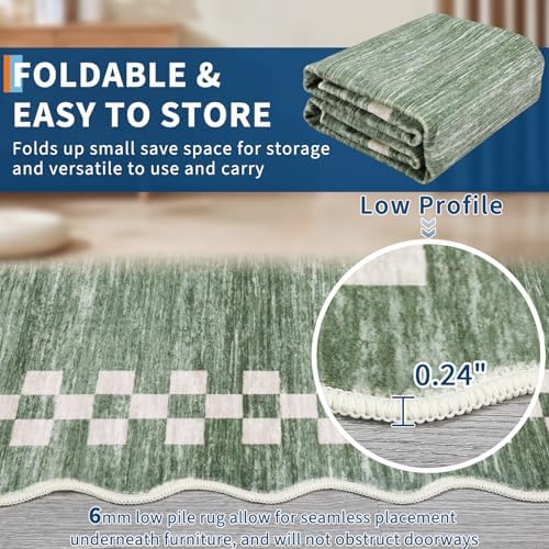 GarveeHome Washable Rug 5x7 for Living Room Large Bedroom Scalloped Rug - Image 4