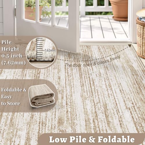 Area Rug 8x10 Living Room Rugs: Washable Modern Rug Large Non-Slip Soft Rugs Stain Resistant Printed Rug Indoor Carpet for Bedroom Kitchen Dining Room Nursery Playroom Home(Brown, 8'x10') - Image 6