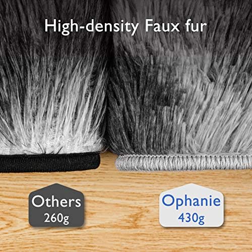 Ophanie Soft Fluffy Shaggy Rugs for Bedroom Living Room Dorm Nursery Home Decor Aesthetic 4x6 Ft Tie-Dyed Black & Light Grey - Image 4