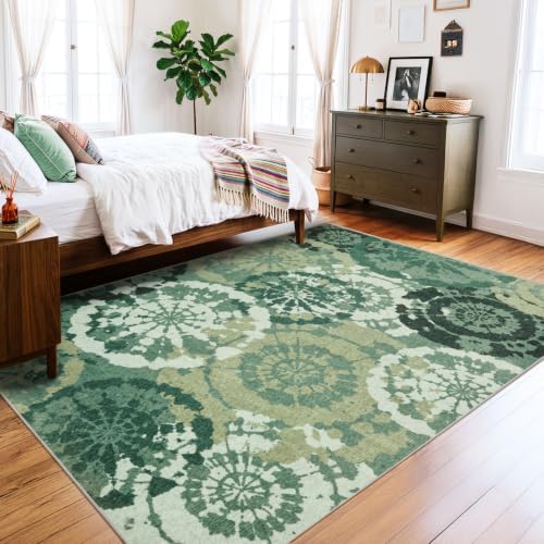 Boho 4x6 Area Rugs for Bedroom, Washable Non-Slip Abstract Rug - Image 3