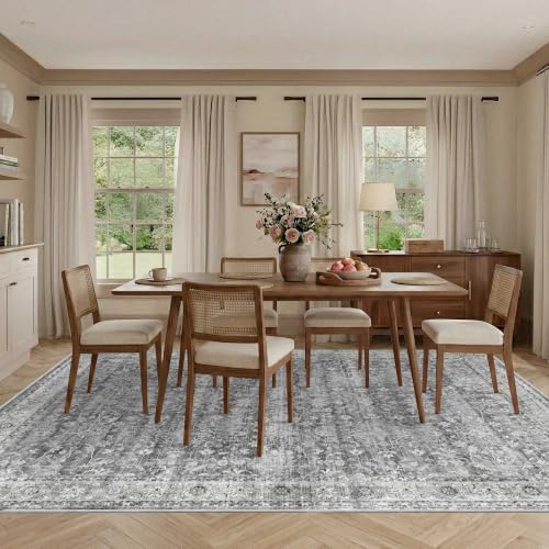 6x9 Area Rugs for Living Room Washable Vintage Grey Rugs Large - Image 5