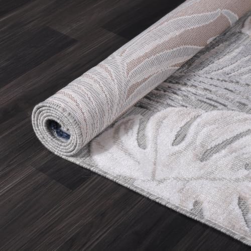 CAMILSON Indoor Outdoor Rug, Blue 9’x12’ Leaf Tropical Botanical Area Rugs for Indoor and Outdoor patios, Easy-Cleaning Non-Shedding Living Room, Garden and Kitchen Washable Outside Carpet (9x12) - Image 6