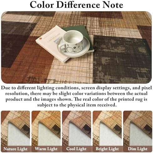 Washable 4x6 Entryway Rug, Area Rugs for Bedroom Kitchen, Red-Brown - Image 7