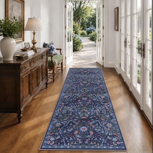2x6 Floral Runner Rug for Hallway Washable Kitchen Runner Rug - Image 4