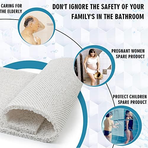 godehone Shower Mats Non Slip Without Suction Cups, PVC Loofah Bathroom Mats, Loofah Mats for Shower and Bathroom, Quick Drying, 23.6× 47.2 Inch, White - Image 4