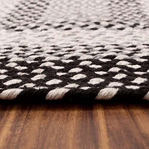 Super Area Rugs 2X6ft Farmhouse Braided Rug Runner - Natural Soft Cotton Carpet for Hallway, Entryway, Kitchen Sink - Primitive Country Woven Rug - Black/Gray/Ivory - Image 4