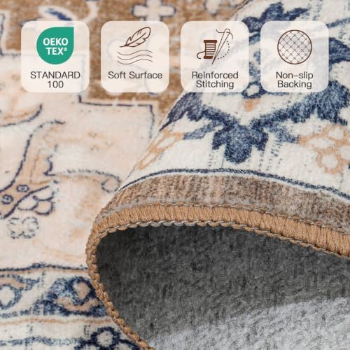Lofus 2x6 Hallway Kitchen Washable Runner Rug, Boho Entry Long Carpet Brown - Image 4