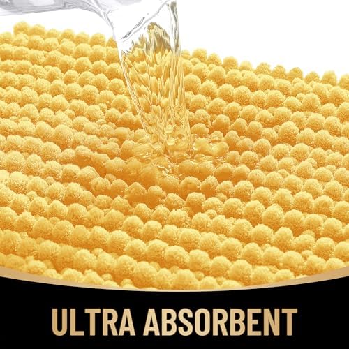 OLANLY Thick Chenille Bathroom Runner Rugs Mats 44x24, Yellow - Image 3