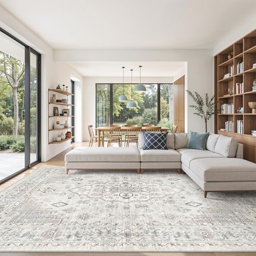 befbee 8x10 Area Rugs for Living Room, Washable Vintage Non Slip Rug by Befbee