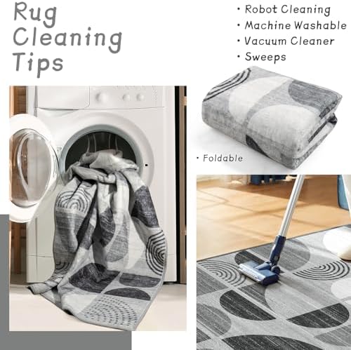 MUJOO 6x9 Area Rug,Washable Rugs Non Slip Modern Abstract Large Boho - Image 4