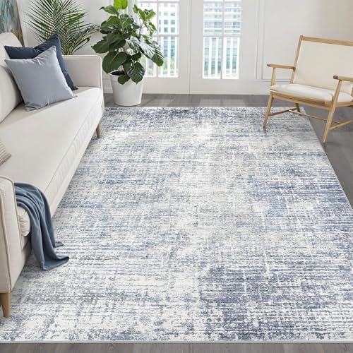 LOONGRUG 6x8 Area Rug Washable Neutral Modern Rug for Living Room Blue by LOONGRUG