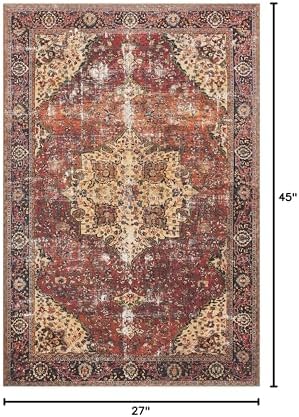 Loloi Loren Red/Navy 2'-3" x 3'-9" Accent Rug - Image 3