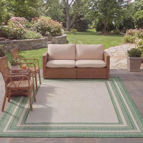 SAFAVIEH Courtyard Outdoor Area Rug 9'x12', Ivory & Green CY8475-55712 by Unknown
