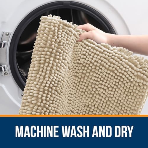 OLANLY Small Bathroom Rugs 24x16, Extra Soft Absorbent Chenille Bath Rugs - Image 5