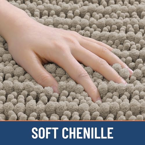 Smiry Bathroom Toilet Rugs U Shaped 24X20, Chenille Bath mats for Toilet - Image 4