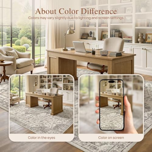 UERMEI 6x8 Area Rug for Living Room Washable Vintage Non Slip Beige Carpet - Image 6