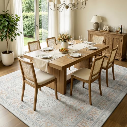Lofus 5x7 Washable Area Rug for Living Room, Non-Slip Beige Boho Carpet - Image 2