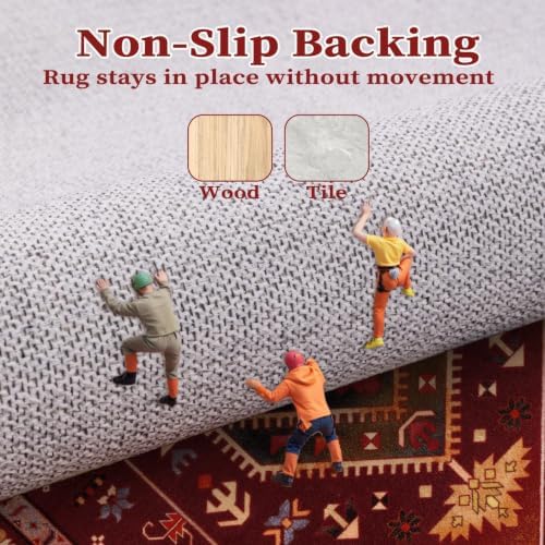 SERISSA 8x10 Washable Non Slip Boho Area Rug for Living Room - Image 5