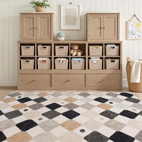 jinchan 5x7 Nursery Rug Washable Kids Playroom Rug Black and White Marble - Image 5