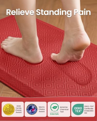 Ophanie Kitchen mats for Floor, 3/4 inch Thick, 20x48 Anti Fatigue Cushioned Mat,Kitchen Rugs,Waterproof,Comfort Ergonomic Standing Mat for Office,Home,Sink with 99+ Pairs of Anti-Slip Bottom Ridges - Image 2