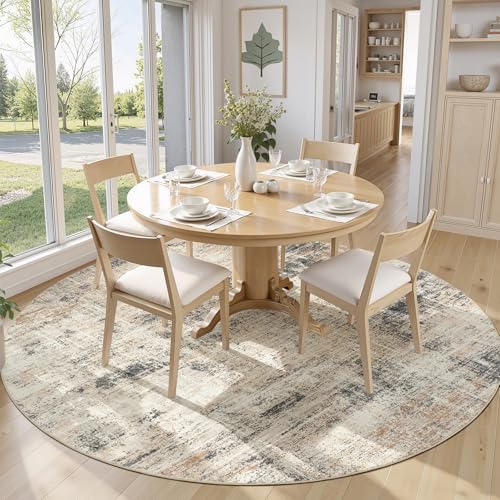 6ft Area Rug for Living Room, Abstract Washable Non-Slip Large Rugs, Gold - Image 3