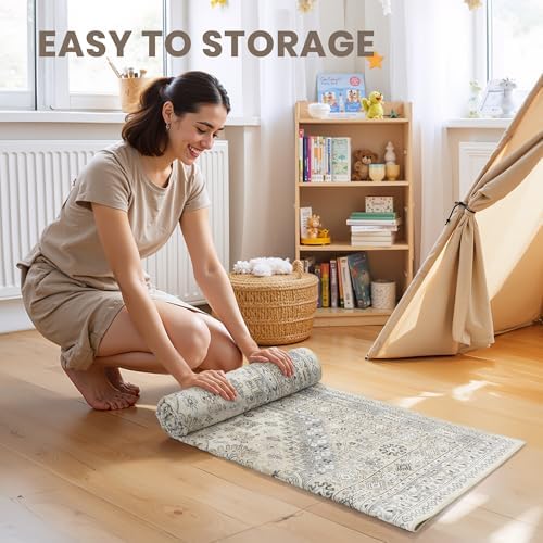 zesthome 2'6 x 14' Runner Rug Non Slip,Washable Kitchen Rugs,Beige - Image 7