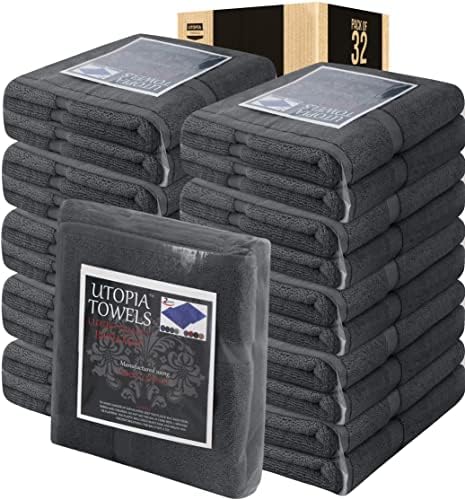 Bulk 32-Pack Hotel Bath Mats for Resorts & Spas, 21" x 34", Grey by UTOPIATOWELS
