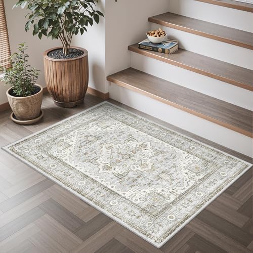 2X3 Washable Kitchen Rugs Small Door Mat for Entryway Blue Throw Carpet - Image 2