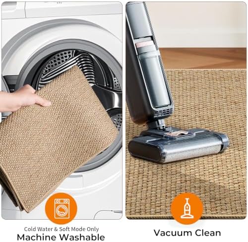 Kitchen Rugs Set of 2, Washable Floor Mats, Khaki 20x32+20x47in - Image 6