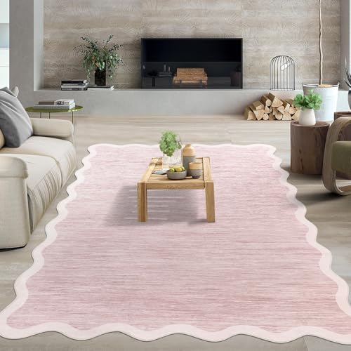 GarveeHome Scalloped Washable Rug 6x9 Area Rugs for Living Room Non Slip by GarveeHome