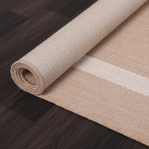 Luul Home Bordered Outdoor Rug 10x14 Washable Outside Carpet for Indoor Patio Porch Waterproof Easy Cleaning Non Shedding Area Rugs Beige 10 x 14 - Image 6