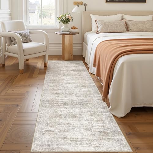 2x7 Runner Rug Non Slip,Washable Hallway Runner Rug,Taupe by Restydon