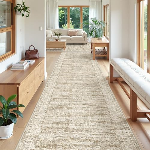 3x20 Runner Rug Non Slip,Washable Hallway Runner Rug,Brown - Image 3