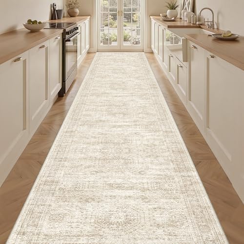 3x18 Runner Rug Non Slip,Washable Hallway Runner Rug,Beige - Image 5