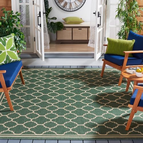 SAFAVIEH Courtyard Outdoor Area Rug 10'x14', Dark Green & Beige CY6918-322 by Unknown