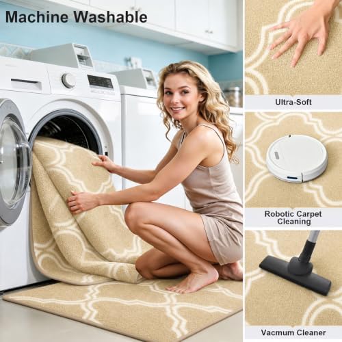 Keeko 4x6 Area Rugs for Living Room,Soft Washable Memory Foam Bedroom Rug - Image 3