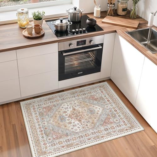 zesthome 2x3 Rug Non Slip, Small Washable Entryway Rug,Orange - Image 4