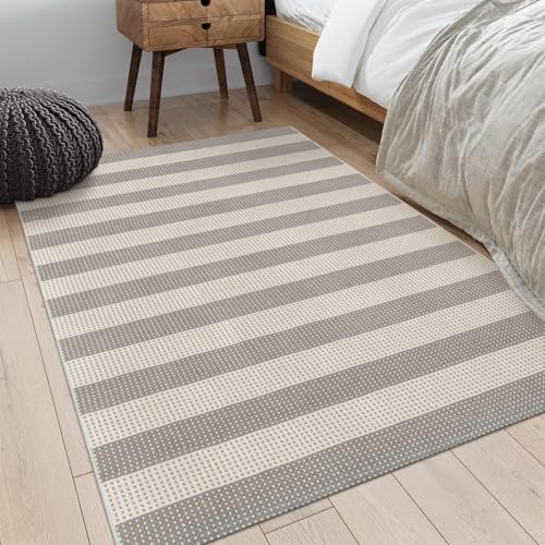 OJIA Outdoor Area Rugs 4'x6' Striped Patio Rug Washable Woven Camping Rug - Image 6