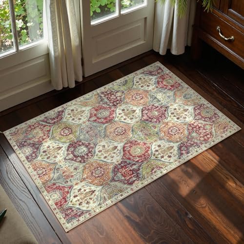 Lahome Moroccan Washable Indoor Door Mat, 2x3 Entryway Rugs for Kitchen by Lahome